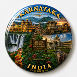 "KARNATAKA"58 MM ROUND FRIDGE MAGNET