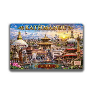 "KATHMANDU" 85*54 MM RECTANGLE PVC GLITTER FINISH FRIDGE MAGNET