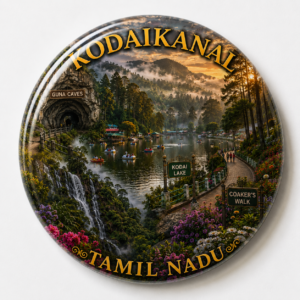 "KODAIKANAL"58 MM ROUND FRIDGE MAGNET