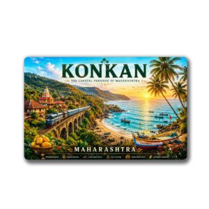 "KONKAN"85*54 MM RECTANGLE PVC GLITTER FINISH FRIDGE MAGNET