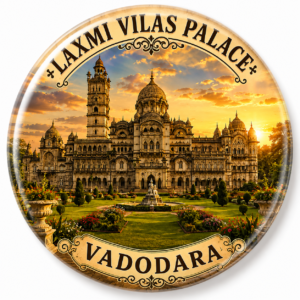 "LAXMI VILAS PALACE"58 MM ROUND FRIDGE MAGNET
