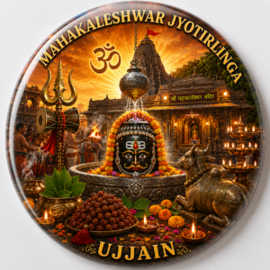 "MAHAKALESHWAR JYOTIRLINGA"58 MM ROUND FRIDGE MAGNET