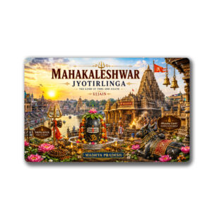 "MAHAKALESHWAR JYOTIRLINGA"85*54 MM RECTANGLE PVC GLITTER FINISH FRIDGE MAGNET