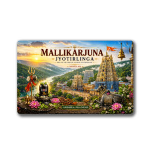 "MALLIKARJUNA JYOTIRLINGA"85*54 MM RECTANGLE PVC GLITTER FINISH FRIDGE MAGNET