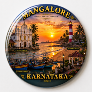 "MANGALORE"58 MM ROUND FRIDGE MAGNET