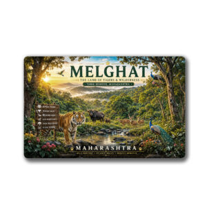 "MELGHAT"85*54 MM RECTANGLE PVC GLITTER FINISH FRIDGE MAGNET