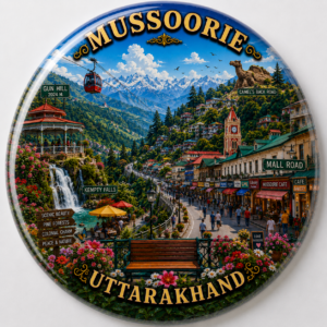 "MUSSOORIE"58 MM ROUND FRIDGE MAGNET