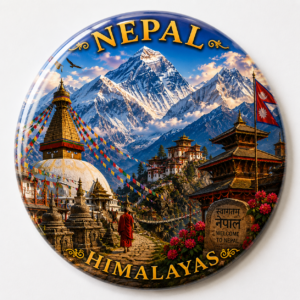 "NEPAL"58 MM ROUND FRIDGE MAGNET