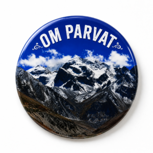 "OM PARVAT"58 MM ROUND FRIDGE MAGNET