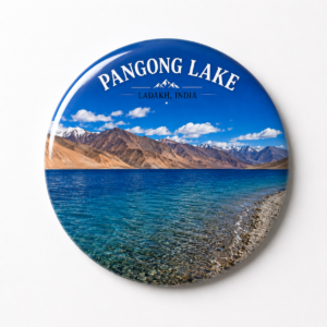 "PANGONG LAKE"58 MM ROUND FRIDGE MAGNET