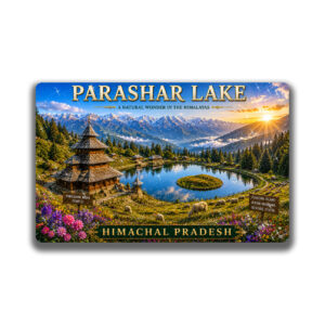 "PARASHAR LAKE" 85*54 MM RECTANGLE PVC GLITTER FINISH FRIDGE MAGNET