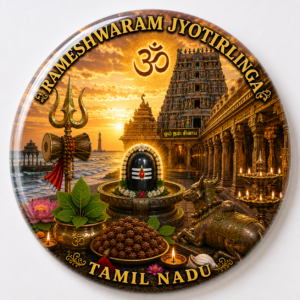 "RAMESHWARAM JYOTIRLINGA"58 MM ROUND FRIDGE MAGNET