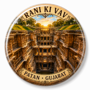 "RANI KI VAV"58 MM ROUND FRIDGE MAGNET
