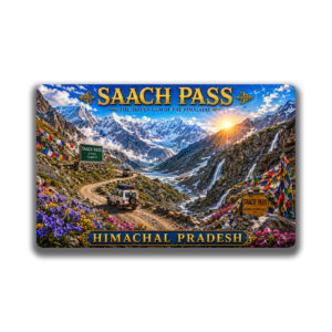 "SAACH PASS" 85*54 MM RECTANGLE PVC GLITTER FINISH FRIDGE MAGNET