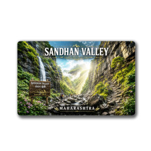 "SANDHAN VALLEY"85*54 MM RECTANGLE PVC GLITTER FINISH FRIDGE MAGNET