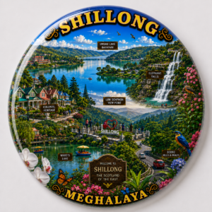 "SHILLONG"58 MM ROUND FRIDGE MAGNET
