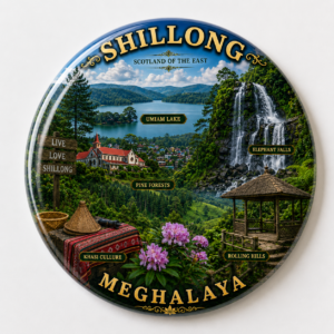 "SHILLONG"58 MM ROUND FRIDGE MAGNET