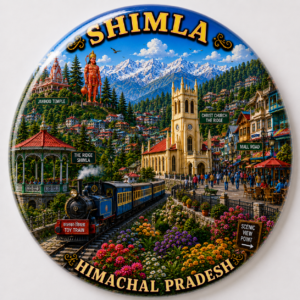 "SHIMLA"58 MM ROUND FRIDGE MAGNET