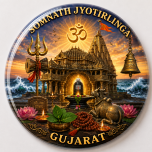 "SOMNATH JYOTIRLINGA"58 MM ROUND FRIDGE MAGNET
