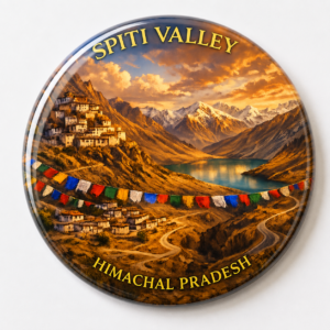 "SPITI VALLEY"58 MM ROUND FRIDGE MAGNET