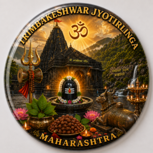 "TRIMBAKESHWAR JYOTIRLINGA"58 MM ROUND FRIDGE MAGNET