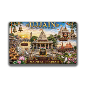 "UJJAIN" 85*54 MM RECTANGLE PVC GLITTER FINISH FRIDGE MAGNET