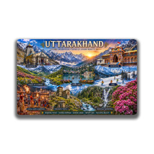 "UTTARAKHAND" 85*54 MM RECTANGLE PVC GLITTER FINISH FRIDGE MAGNET