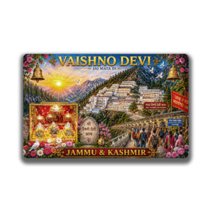 "VAISHNO DEVI" 85*54 MM RECTANGLE PVC GLITTER FINISH FRIDGE MAGNET