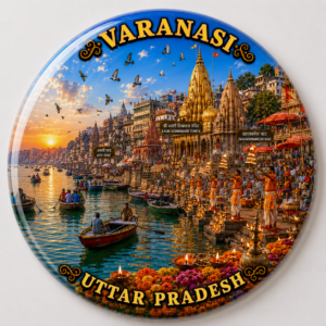 "VARANASI"58 MM ROUND FRIDGE MAGNET