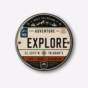 "ADVENTURE EXPLORE" 44MM/58MM ROUND PIN BADGE