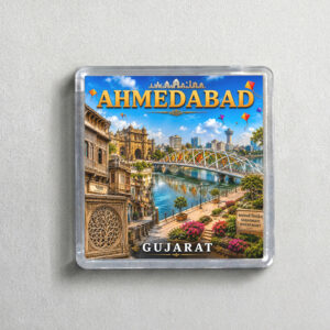 "AHMEDABAD" 2X2 INCHES SQUARE ACRYLIC FRIDGE MAGNET