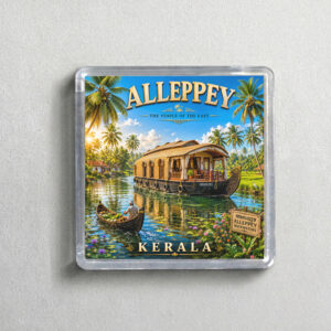"ALLEPPEY" 2X2 INCHES SQUARE ACRYLIC FRIDGE MAGNET