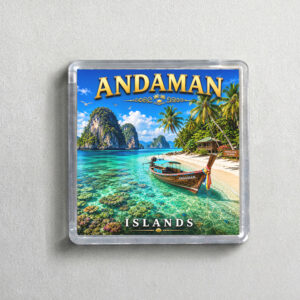 "ANDAMAN" 2X2 INCHES SQUARE ACRYLIC FRIDGE MAGNET