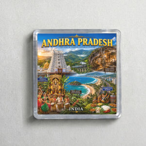 "ANDHRA PRADESH" 2X2 INCHES SQUARE ACRYLIC FRIDGE MAGNET