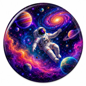 "ASTRONAUT GALAXY" 44MM/58MM ROUND BADGE