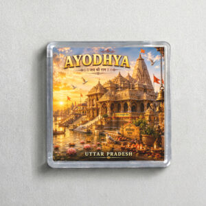 "AYODHYA" 2X2 INCHES SQUARE ACRYLIC FRIDGE MAGNET