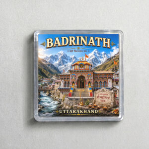 "BADRINATH" 2X2 INCHES SQUARE ACRYLIC FRIDGE MAGNET
