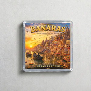 "BANARAS" 2X2 INCHES SQUARE ACRYLIC FRIDGE MAGNET