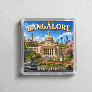 "BANGALORE" 2X2 INCHES SQUARE ACRYLIC FRIDGE MAGNET