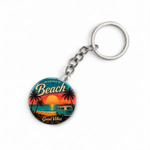"BEACH" ROUND 44 MM/58 MM KEYCHAIN