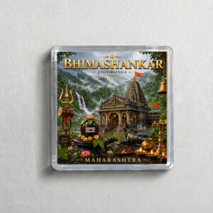 "JYOTIRLINGA BHIMASHANKAR" 2X2 INCHES SQUARE ACRYLIC FRIDGE MAGNET