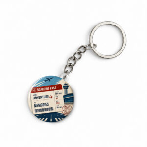 "BOARDING PASS" ROUND 44 MM/58 MM KEYCHAIN