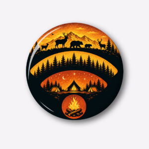"CAMPING WIFI" 44MM/58MM ROUND PIN BADGE
