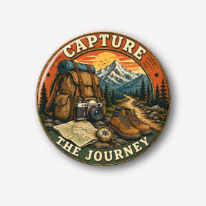 "CAPTURE THE JOURNEY" 44MM/58MM ROUND PIN BADGE
