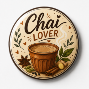 "CHAI LOVER" 44MM/58MM ROUND PIN BADGE