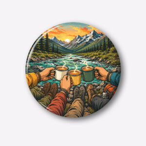 "CHAI WITH A VIEW" 44MM/58MM ROUND PIN BADGE