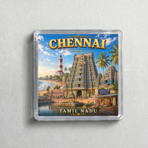 "CHENNAI" 2X2 INCHES SQUARE ACRYLIC FRIDGE MAGNET