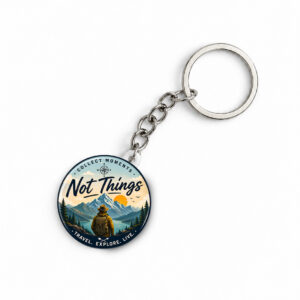 "COLLECT MOMENTS NOT THINGS" ROUND 44 MM/58 MM KEYCHAIN