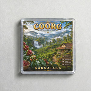 "COORG" 2X2 INCHES SQUARE ACRYLIC FRIDGE MAGNET