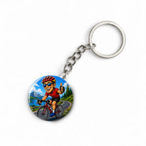 "CYCLIST" ROUND 44 MM/58 MM KEYCHAIN